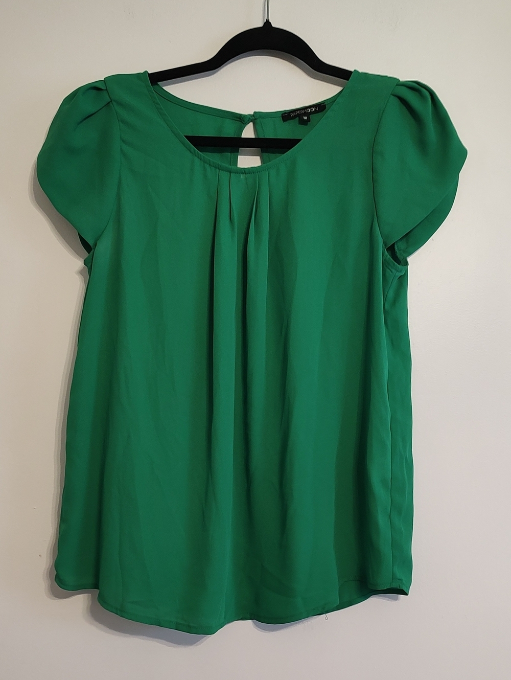 Papermoon Emerald Green Short Puff Sleeve Blouse
